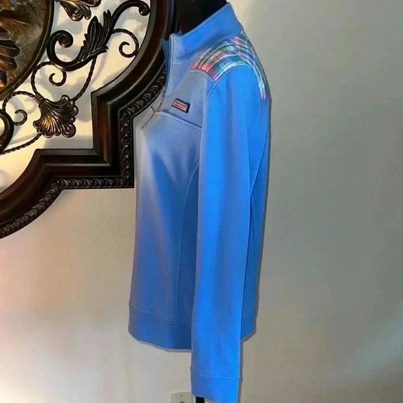 Vineyard Vines Women’s Madras Patchwork Shoulder Shep Shirt Sweatshirt Medium - Picture 11 of 16